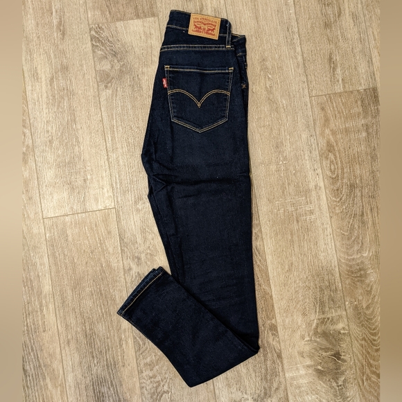 Levi's 721 High Rise Skinny Size 24 Dark Wash - Picture 7 of 10